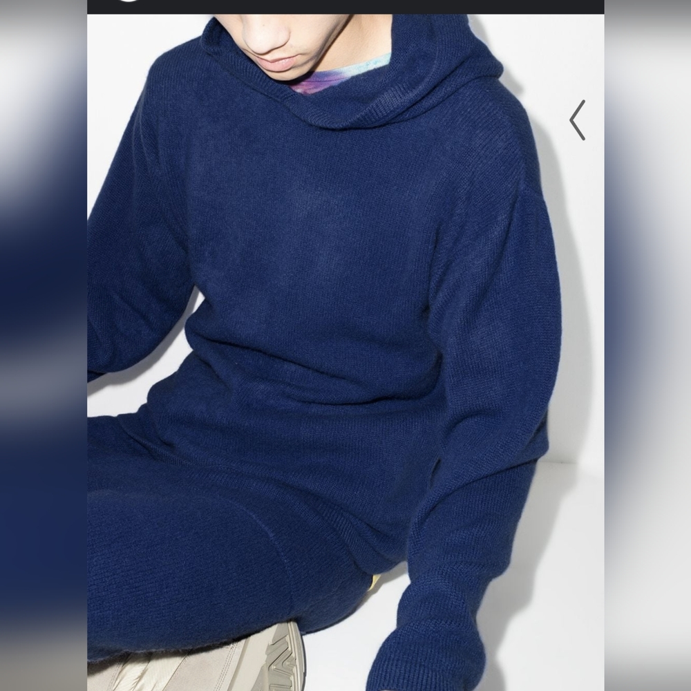 The Elder Statesman “Blue Jay" 100% Cashmere Hooded Sweater